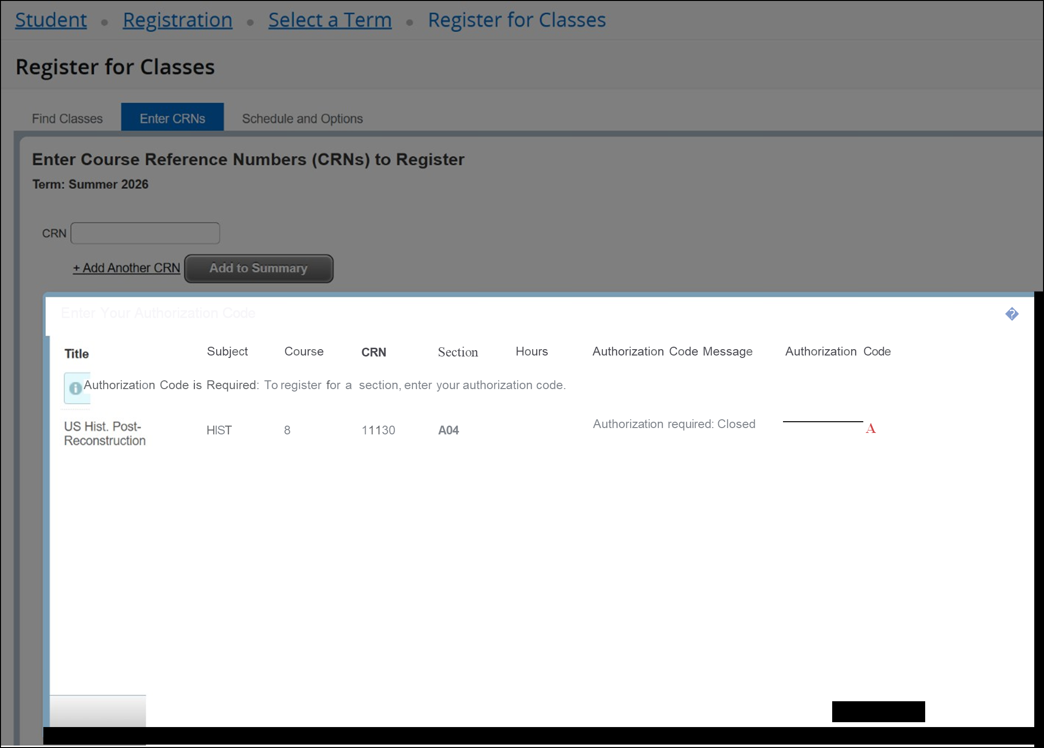 Add authorization code 