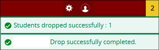 Student successfully dropped 