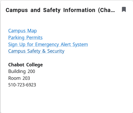 Campus and Safety Information - Chabot