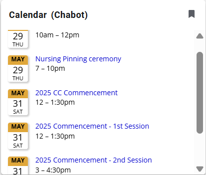 Chabot Calendar
