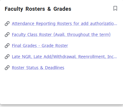 Faculty Rosters & Grades