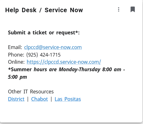 Help Desk / Service Now