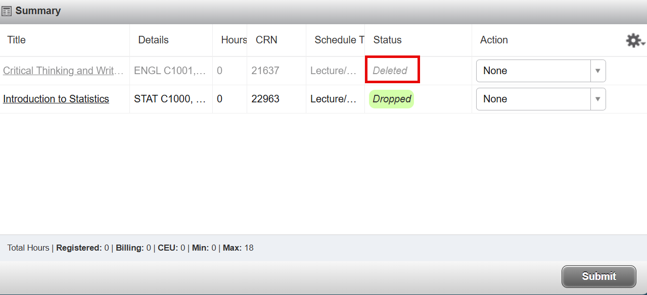 waitlist drop confirmed Waitlist Drop Confirmed